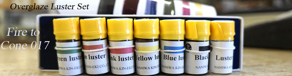 set of 6 overglaze luster colors