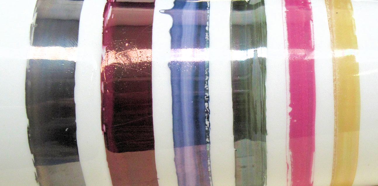 set of 6 overglaze luster colors