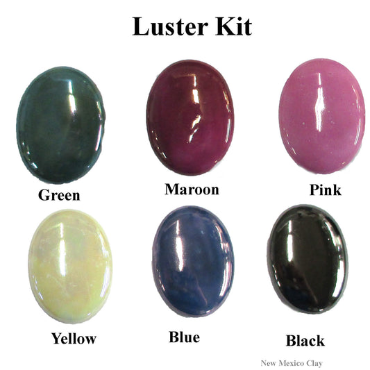 set of 6 fired luster colors